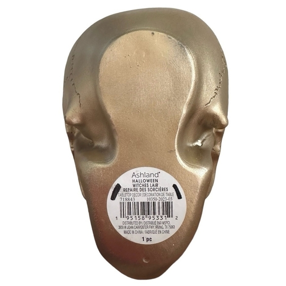 Paranormal Skull ASHLAND Gold Pentagram Map Skull Statue Halloween Witches Lair - Picture 7 of 7